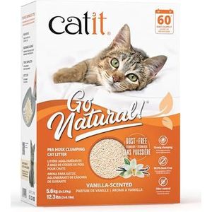 Catit Go Natural!, klonterend kattenbakvulling, van erwtenhulzen, met vanillegeur, 2 x 2,8 kg (5,6 kg)