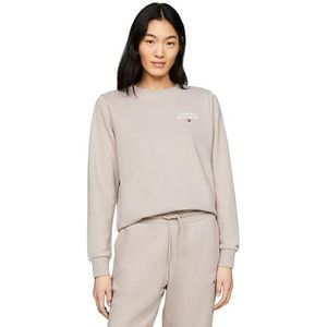 Tommy Hilfiger Dames sweatshirt zonder capuchon, Grijs (Glad Taupe), XXL