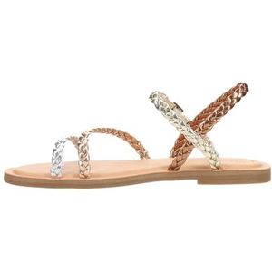 TOMS Kira platte sandaal voor dames, Multi Metallic Synthetische Vlecht, 35.5 EU