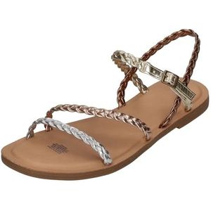 TOMS Kira platte sandaal voor dames, Multi Metallic Synthetische Vlecht, 37.5 EU