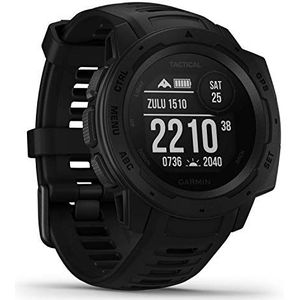 Garmin Instinct Tactical - robuuste GPS-smartwatch met tactische functies. Amerikaanse militaire standaard en waterdicht tot 10 ATM. Met sport-/fitnessfuncties, kompas, 14 batterijen (gereviseerd)