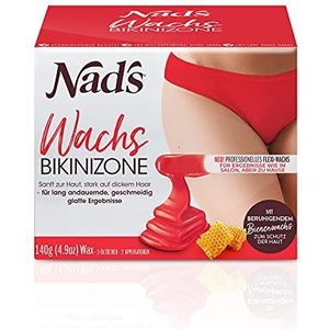 Nad's Braziliaanse waxset, ontharingswax voor bikini en oksels, speciaal voor grof haar, geen strips nodig