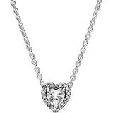 Collar Pandora 398425C01-45 Plata primera ley Mujer Corazón en relieve