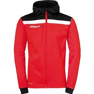 uhlsport Offense 23 Multi Hood Jacket met capuchon voor heren, rood/zwart/wit, 152
