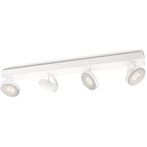 Philips Clockwork opbouwspot 4-lichts - Wit - Dimbaar - Draaibare spots - Geïntegreerde LED-lampen - Hoge lichtopbrengst