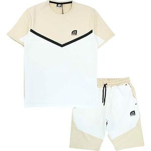 Just Emporio Polo MC Shorts Set, crèmekleurig/wit/zwart, S
