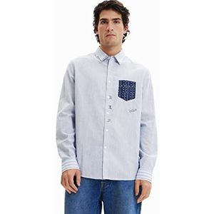 Desigual Men's CAM_JERAY 5120 FIORDO T-shirt, blauw, XL, blauw, XL