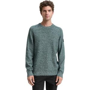 Tom Tailor - Gebreide Trui - Green Navy Multicolor - Regular Fit