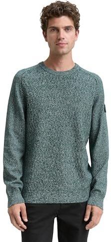 Tom Tailor - Gebreide Trui - Green Navy Multicolor - Regular Fit