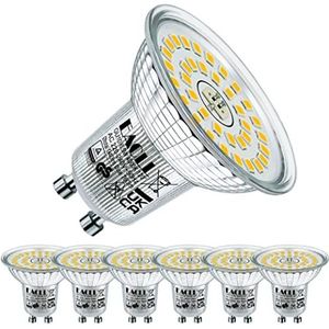 EACLL GU10 LED-lampen Neutraal Wit, 6.5W Gelijk aan 100W Halogeenlampen, 6-pack, 4000K 760lm AC 230V Geen Flikkering Verlichting, Stralingshoek 120° Spots, Niet Dimbaar Korte Reflectorlamp