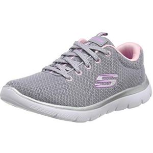 Skechers SUMMITS meisjes Sneaker, Grey Mesh/Pink Trim, 27 EU