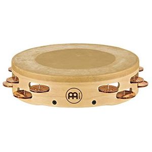 Meinl Percussion AE-MTAH2BO Handtambourine, Artisan Edition, 25,4 cm (10 inch) diameter met bont en bronzen klemmen, naturel
