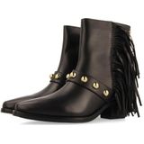 Gioseppo - Clarksville - Enkellaarsjes - Zwart - Leer - Franjes en Studs