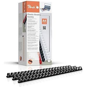 Peach PB414-02 plastic binders DIN A4, 14 mm, 125 vellen, 100 stuks, zwart
