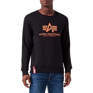 Alpha Industries Basis Reflecterende Print Sweatshirt voor Mannen Black/Refl.Oran