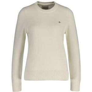 GANT Klassieke katoenen C-hals, crème, XS