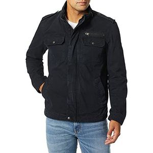 Levi's Men's Washed Cotton Two Pocket Military Jacket (Standard and Big & Tall), Navy Unfilled, Large