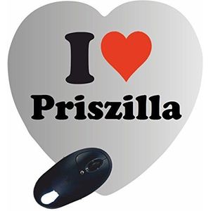 Exclusief cadeau-idee: Heart Mouse Pad"I Love Priszilla" een geweldig cadeau dat uit het hart komt - antislip muismat - kerstcadeau