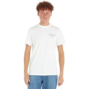 Tommy Jeans Heren Slim Esstnl Graphic Tee Ext S/S T-Shirts, Wit, 5XL, Wit, 5XL grote maten tall