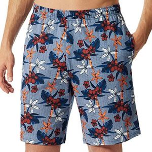 Schiesser Mix & Relax Bermuda pyjamabroek voor heren, Blauw patroon., 50