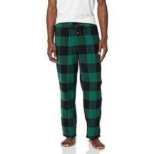 Amazon Essentials Men's Flanellen pyjamabroek (verkrijgbaar in grote en lange maten), Zwart Groen Geruit, S