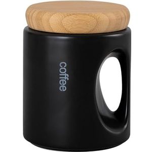 GALICJA RONNIE Koffieblik keramiek luchtdicht – koffieblik voor gemalen koffie – koffiebonenhouder – koffiebonen bewaren – zwart 650 ml