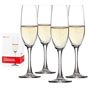 Spiegelau 4-delige champagnefluitset, champagneglazen, kristalglas, 210 ml, Salute, 4720175