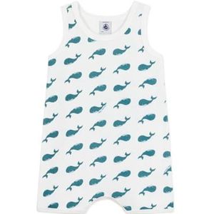 Petit Bateau Uniseks baby combicourt, marshmallow/libelle, 18 Maanden