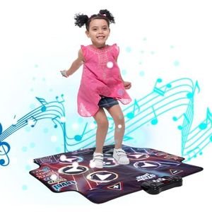NK Danstapijt voor kinderen vanaf 5 jaar en volwassenen, bluetooth 5.0, led-muziekmat met 7 spelmodi, cadeau voor verjaardag, Kerstmis, antislip basis en luidspreker met instelbaar volume (100 x 89