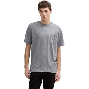 TOM TAILOR Denim T-shirt voor heren, 37694 - Black White Mini Stripe, XXL