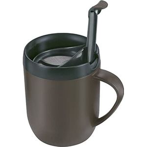 Zyliss E990001 Hot Mug Cafetière Mok, Kunststof/Silicone, Grijs, Geïsoleerde Reiskoffiemok/Filter Voor Gemalen Koffie/Mok Met Deksel/Camping Beker, Vaatwasmachine Veilig, 5 Jaar Garantie