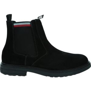 Tommy Hilfiger Heren HILIFGER Outdoor Suede Chelsea (FM0FM05191) laarzen, zwart (zwart), 10 UK, Zwart, 44 EU