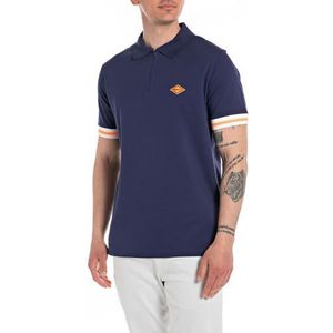 Replay Poloshirt voor heren, korte mouwen, regular fit, 880 marineblauw, L
