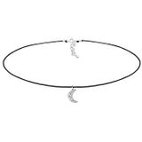 Elli Halsketting Choker Halbmond Kristalle Silber