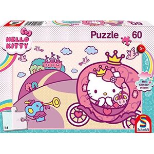 Schmidt Spiele 56407 Hello, glitterpuzzel, prinses Kitty, 60 delen kinderpuzzel, kleurrijk