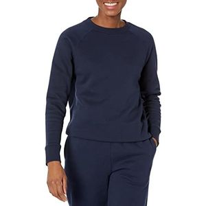 Amazon Essentials Dames Relaxed-Fit Crew Neck Sweatshirt met lange mouwen (verkrijgbaar in grote maten), marineblauw, L
