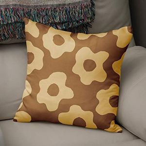 BonaMaison Decoratieve Kussensloop, Bruine tinten Kussenhoezen Bank, Zitkussen, Decoratieve Kussenhoesjes, Kussensloop; Sofa, Slaapkamer, Kantoor, Auto 43x43 Cm - Ontworpen en Vervaardigd in Turkije
