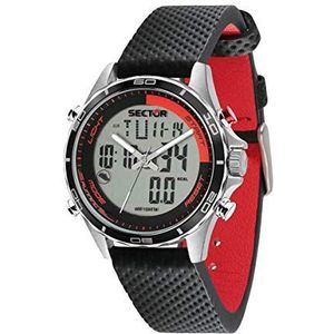 SECTOR NO LIMITS Heren analoog digitaal kwarts horloge met lederen armband R3271615001