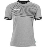 Kempa Wave 26 Shirt Dames sportshirt T-shirt met korte mouwen Functioneel shirt Handbal Gym Fitness Jersey - Elastisch en ademend - Getailleerd, Donkergrijs Melange/Anthra, S
