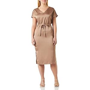 Vila Dames Veellette V-hals S/S jurk/su-noos jurk, Portabella, 38