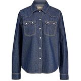 Jxjules Ls DNM Ln Denim Shirt, donkerblauw (dark blue denim), M