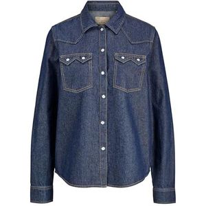Jxjules Ls DNM Ln Denim Shirt, donkerblauw (dark blue denim), M