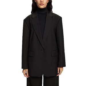 ESPRIT Oversized blazer met één rij knopen, zwart, 40