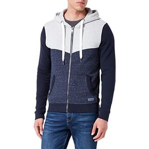 TOM TAILOR Mannen Sweatjack in Colourblocking 1033016, 27914 - Navy Offwhite Inject Stripe, S