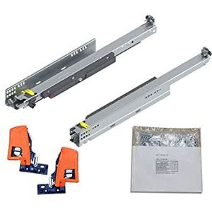 BLUM MOVENTO TIP-ON 766H laderails, 550 mm volledig uittrekbaar 70 kg, 1 paar incl. koppeling en montagetoebehorenset