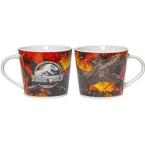 Home Jurassic World Set 6 Tazze Jumbo, New Bone China, 370cc