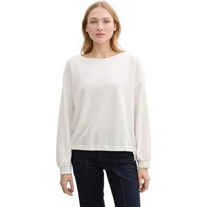 TOM TAILOR Sweatshirt voor dames, 10315 - Whisper White, M