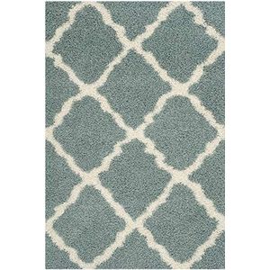Safavieh Shaggy tapijt, SGD257, geweven polyester, lichtblauw/ivoor, 160 x 230 cm