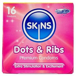 Skins Sexual Health Skins Punten & Ribben 16 Pack Condooms (stippen en ribben, 16 stuks, 1 stuk)