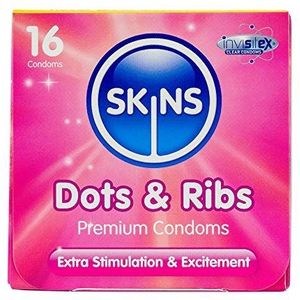 Skins Sexual Health Skins punten & ribben 16 Pack condooms (stippen en ribben, 16 stuks, 1 stuk)